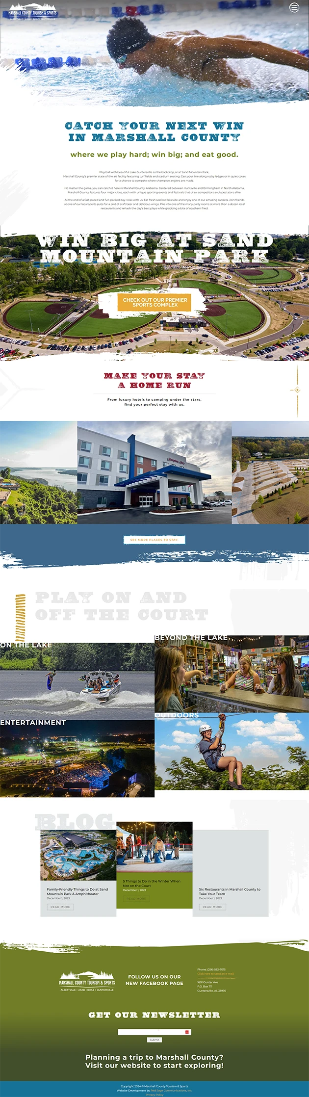 a tourism website design for Explore Lake Guntersville, from destination, attraction, and brand-building agency Red Sage