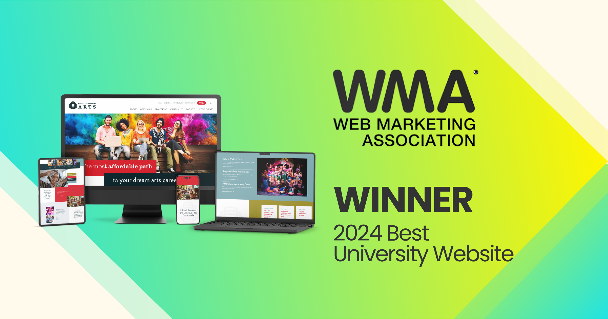 Web Marketing Association (WMA) awards website for best university website