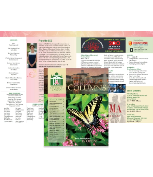 an older version of the Garden Columns magazine, before destination advertising agency Red Sage designed a fresh layout
